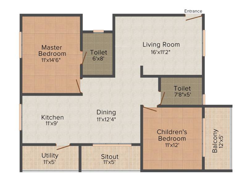 Radiant Elitaire (2BHK+2T (1330 sq ft) 1330 sq ft)
