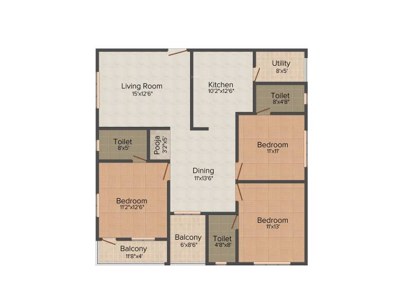 Charitha Green Woods (3BHK+3T (1400 sq ft) 1400 sq ft)