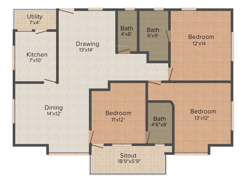 Srisairam Towers (3BHK+3T (1715 sq ft) 1715 sq ft)