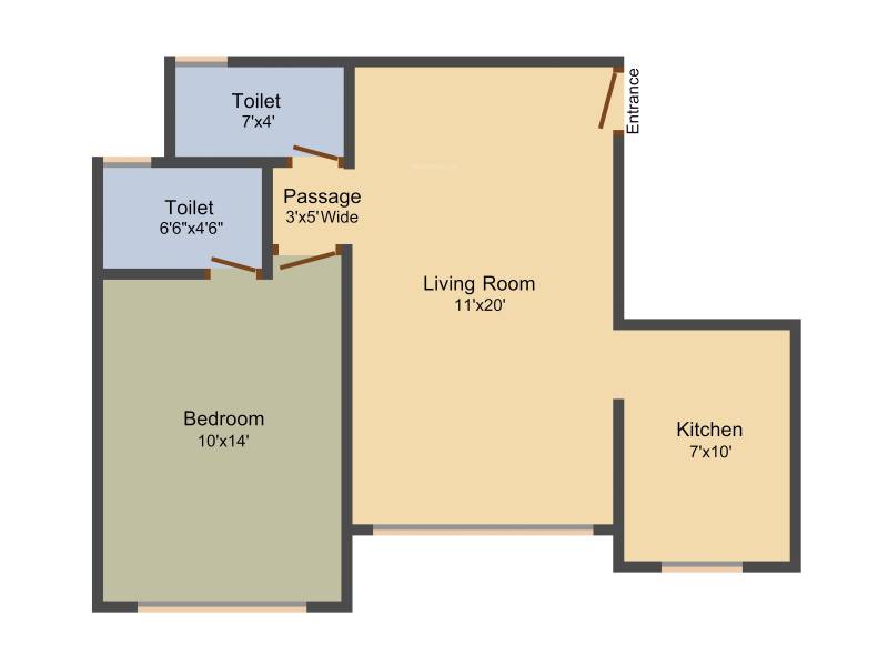 Huges 49 Elina (1BHK (835 sq ft) 835 sq ft)