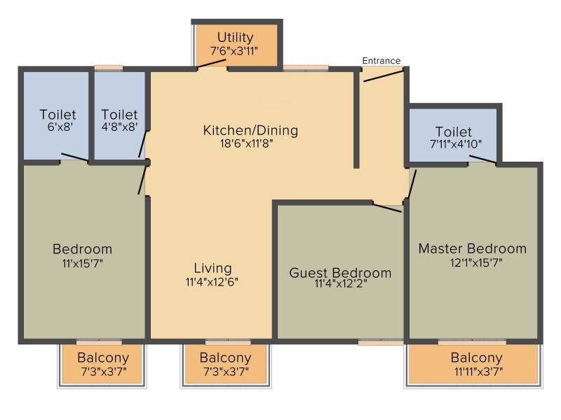 Alpine Vistula (3BHK (1530 sq ft) 1530 sq ft)
