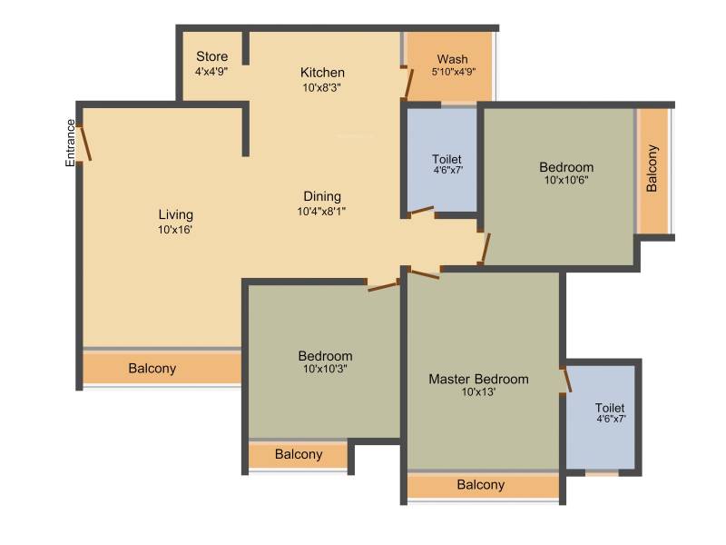 Siddhi Aarohi Elysium (3BHK+2T (1435 sq ft) 1435 sq ft)