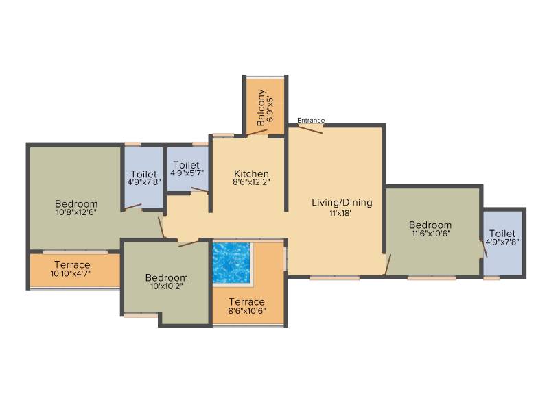 Axis Vertiga (3BHK+3T (1,015 sq ft) 1015 sq ft)
