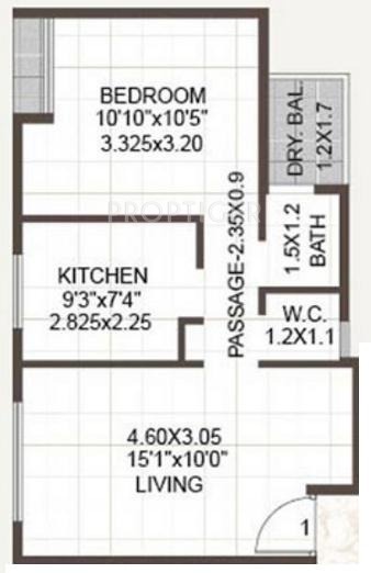 Radhey Residency 2 (1BHK+1T (615 sq ft) 615 sq ft)