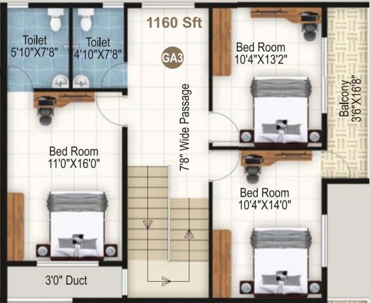 Home Town The Address (3BHK+2T (1,765 sq ft) 1765 sq ft)