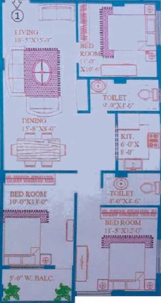 Master Satyaraj Tower (3BHK+2T (1,180 sq ft) 1180 sq ft)