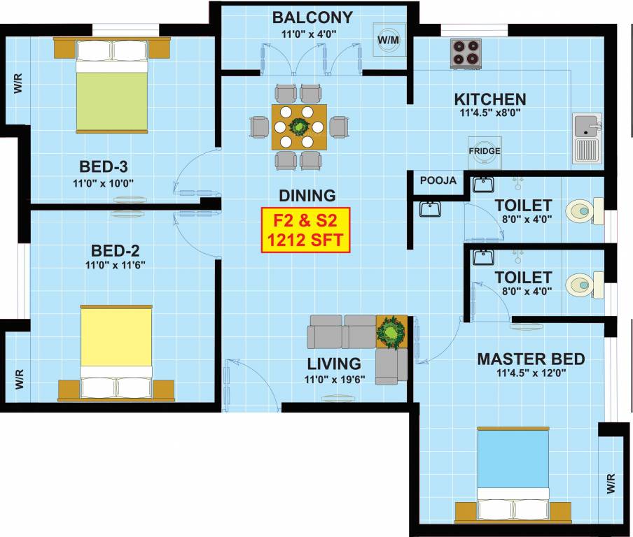 Eeshani Anantham (3BHK+2T (1,212 sq ft) + Pooja Room 1212 sq ft) Eeshani Anantham (3BHK+2T (1,212 sq ft) + Pooja Room 1212 sq ft)
