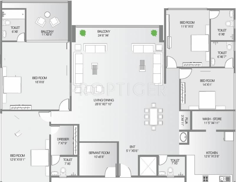 Sangath Diamond Tower (4BHK+4T (2,715 sq ft) 2715 sq ft)