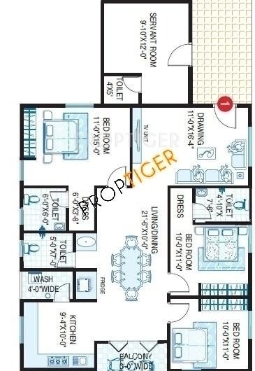 Vishnu Parimala Trinity (3BHK+3T (1,560 sq ft)   Servant Room 1560 sq ft)