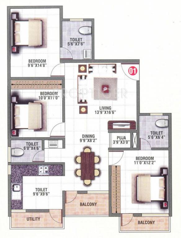Divya Capsicon Enclave (3BHK+3T (1,415 sq ft) 1415 sq ft) Divya Capsicon Enclave (3BHK+3T (1,415 sq ft) 1415 sq ft)