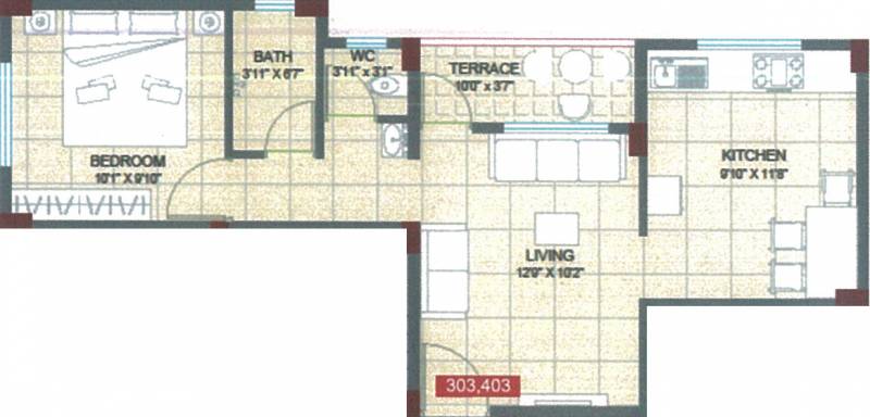 Pathan Classic (1BHK+1T (638 sq ft) 638 sq ft)
