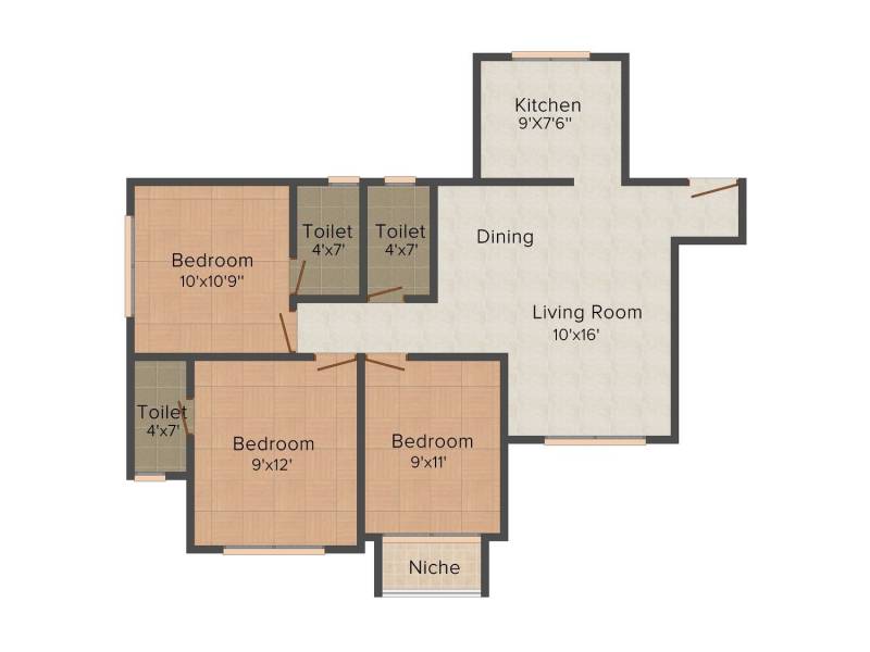 Vinay Unique Residency ( 1270 sq ft)