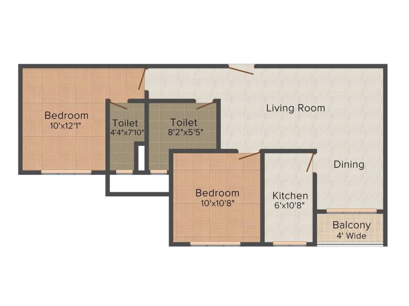 Lemon Lemon Botany (2BHK+2T (1020 sq ft) 1020 sq ft)