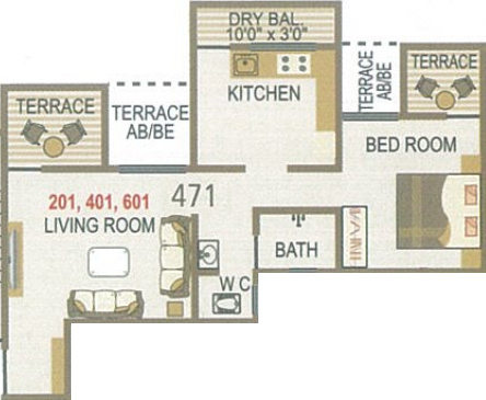 Shivdatta Sai Nisarga (1BHK+1T (471 sq ft) 471 sq ft)