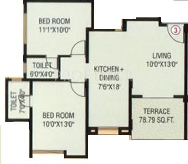 Purple Panchavati (2BHK+2T (838 sq ft) 838 sq ft)