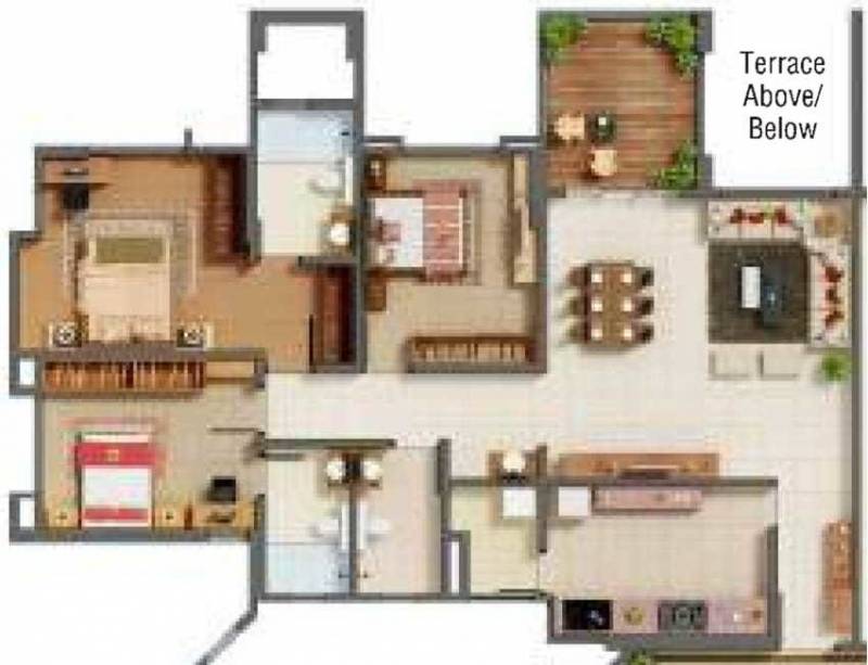 Kumar Princetown Royal B2 (3BHK+3T (1,097.92 sq ft) 1097.92 sq ft)
