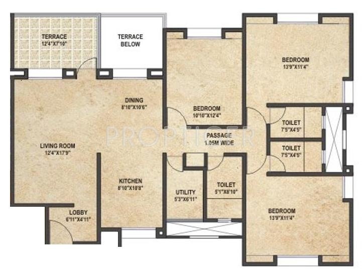 Vishhram Daffodils (3BHK+3T (1,498 sq ft) 1498 sq ft)