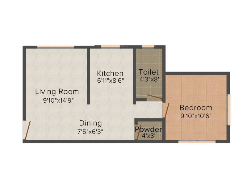 GSA Grandeur (1BHK+1T (529 sq ft) 529 sq ft)