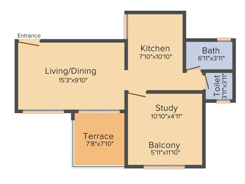 Sai Exotique (1BHK+1T (357.58 sq ft) 357.58 sq ft)