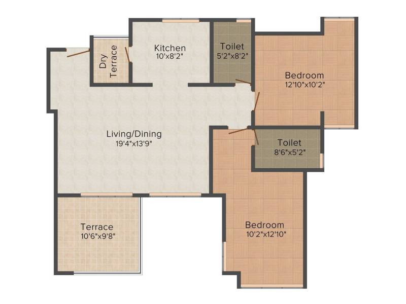 Eisha Group Zenith 2BHK (1251 sq ft)