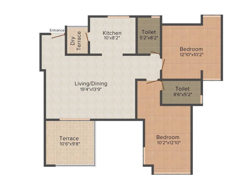 Eisha Group Zenith 2BHK (1256 sq ft)