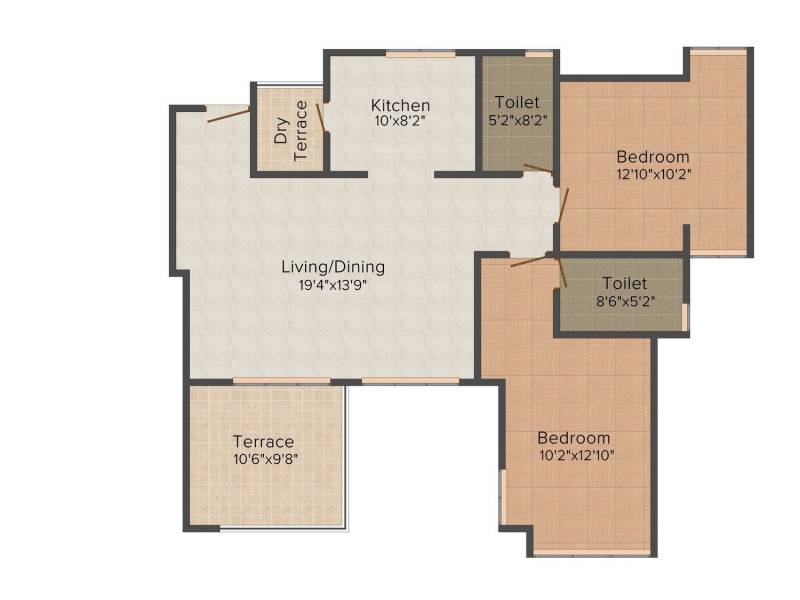 Eisha Group Zenith 2BHK (1264 sq ft)