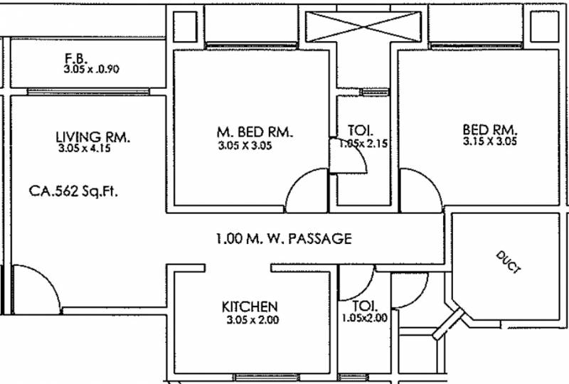 Sai Nandadeep (2BHK+2T (561.98 sq ft) 561.98 sq ft)