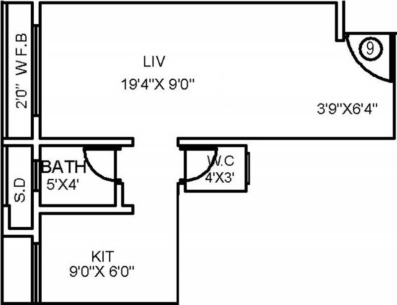 Aditya Apartments Building C (1RK+1T (266.52 sq ft) 266.52 sq ft)