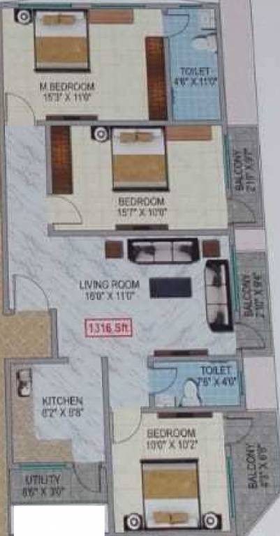 Uthrankar Krishna Kruthi CR Pride (3BHK+3T (1,316 sq ft) 1316 sq ft) Uthrankar Krishna Kruthi CR Pride (3BHK+3T (1,316 sq ft) 1316 sq ft)