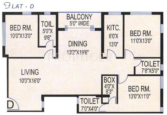 Daffodil Divine Bliss (3BHK+3T (1,880 sq ft) 1880 sq ft)