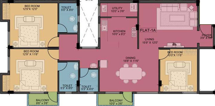 Ramaniyam Benco (3BHK+3T (1,500 sq ft) 1500 sq ft)