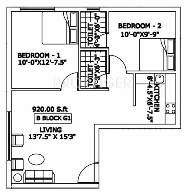 CC Senthilnathan Arcade (2BHK+2T (920 sq ft) 920 sq ft)