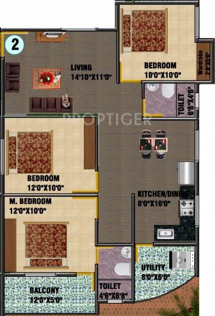 DS DSMAX SAVIOR (3BHK+2T (1,380 sq ft) 1380 sq ft)