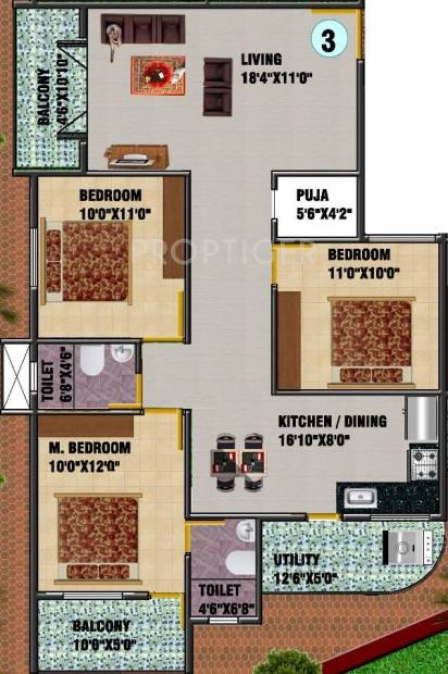 DS DSMAX SAVIOR (3BHK+2T (1,553 sq ft)   Pooja Room 1553 sq ft)