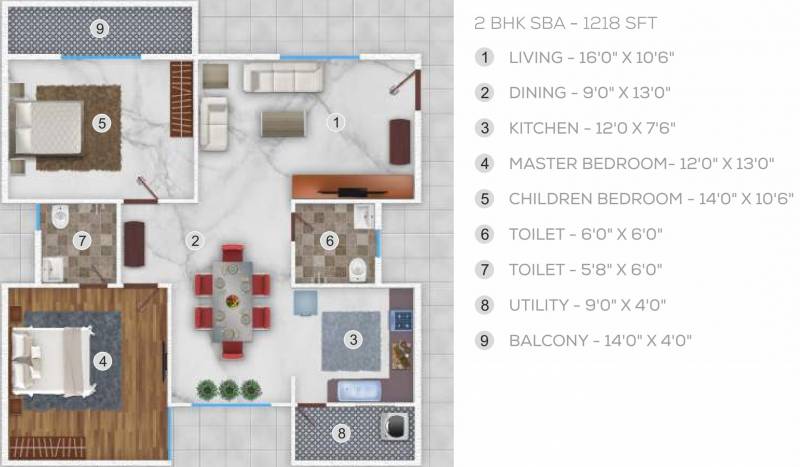 Garudathri Vibhuthi Residency (2BHK+2T (1,218 sq ft) 1218 sq ft)