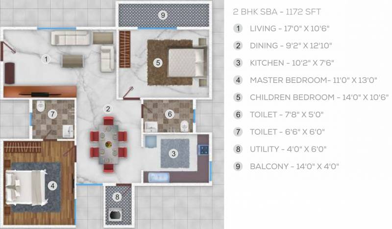 Garudathri Vibhuthi Residency (2BHK+2T (1,172 sq ft) 1172 sq ft)