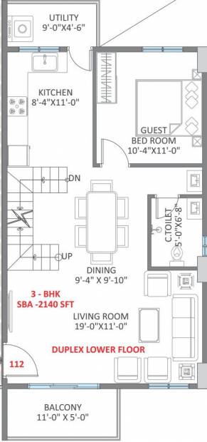 Prominent LNS Prominent East Winds (3BHK+3T (2,140 sq ft) 2140 sq ft)