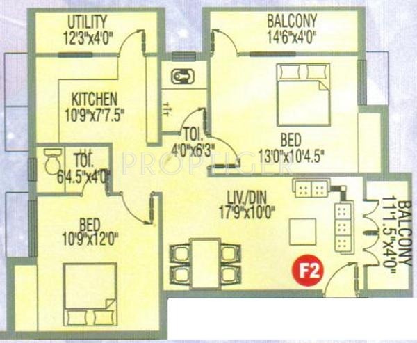 Hi Shravan (2BHK+2T (987 sq ft) 987 sq ft)