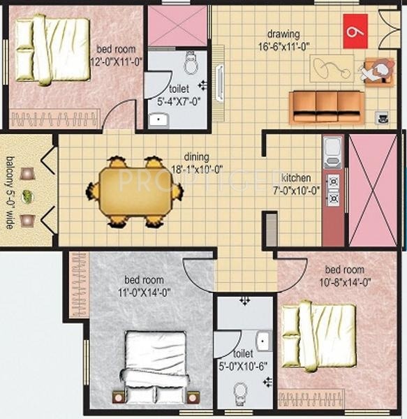 VSR VS Chalet (3BHK+2T (1,402 sq ft) 1402 sq ft)