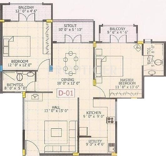 Chitrakut Century (2BHK+2T (1,330 sq ft) 1330 sq ft)