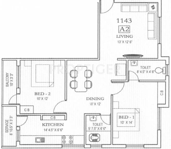 Mahalakshmi Sai Nagar (2BHK+2T (1,143 sq ft) 1143 sq ft)