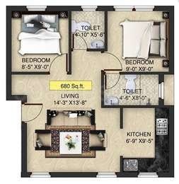 Silicon Anand Enclave (2BHK+2T (680 sq ft) 680 sq ft)