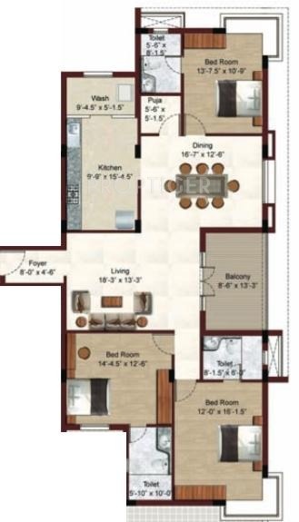 Akshaya Orbit 11 (3BHK+3T (2,319 sq ft) 2319 sq ft)