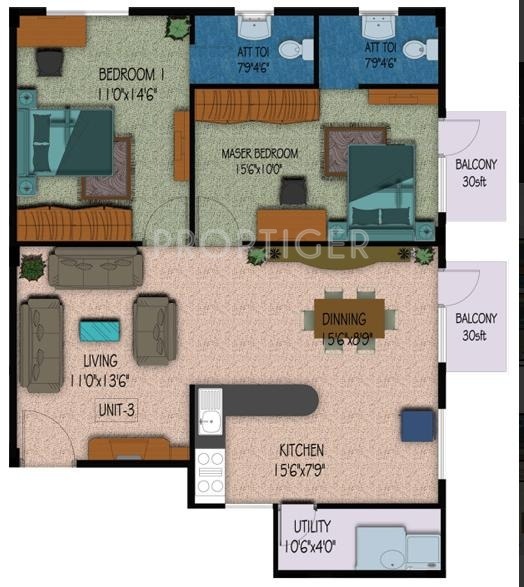 Unique Unique Florence (2BHK+2T (1,160 sq ft) 1160 sq ft)