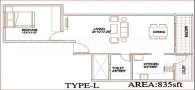 Balaji Sai Abode (1BHK+1T (835 sq ft) 835 sq ft)
