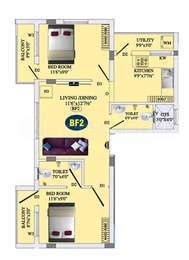 MVM Builders Aparajitapuri (2BHK+2T (843 sq ft) 843 sq ft)