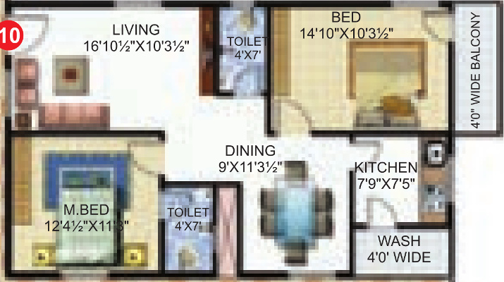 Sri Krishna Builders And Developers Excel Stone (2BHK+2T (1,147 sq ft) 1147 sq ft)