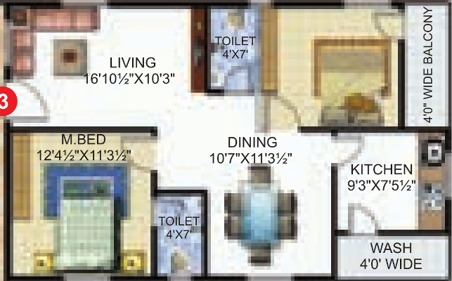 Sri Krishna Builders And Developers Excel Stone (2BHK+2T (1,157 sq ft) 1157 sq ft)