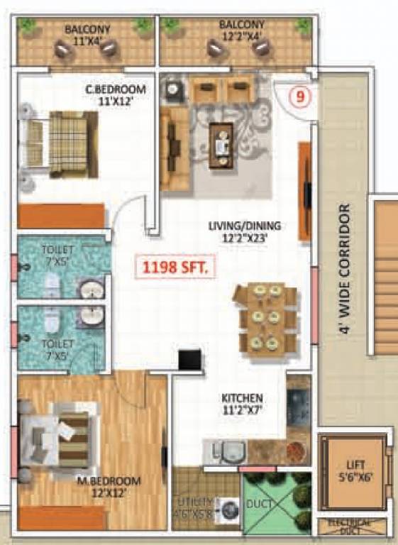 Swathi Builders And Properties SWATHI MAGNOLIA (2BHK+2T (1,208 sq ft) 1208 sq ft) Swathi Builders And Properties SWATHI MAGNOLIA (2BHK+2T (1,208 sq ft) 1208 sq ft)