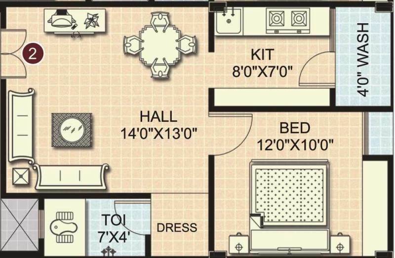 A andA ASSOCIATES Test Project Child 2 (1BHK+1T (400 sq ft) 400 sq ft)